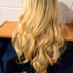 Blonde synthetic lace front wig